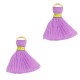 Ibiza style Tassel 1.5cm Gold-paisley purple